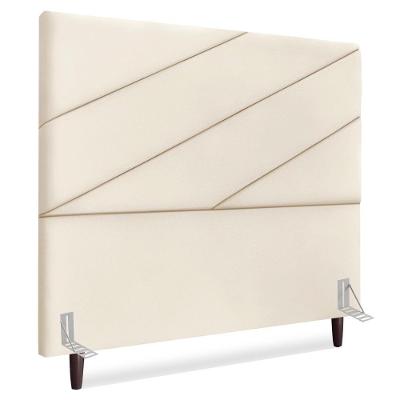 Cabeceira Casal 140 Cm Com Frame Cristal Suede Bege Artte Bege