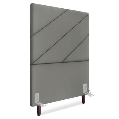 Cabeceira Solteiro 100 Cm Com Frame Cristal Suede Cinza Artte Cinza