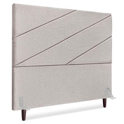 Cabeceira Queen 160 Cm Com Frame Cristal Linho Cinza Artte Cinza