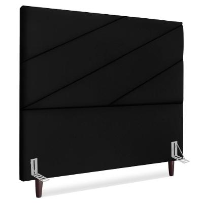 Cabeceira Casal 140 Cm Com Frame Cristal Suede Preto Artte Preto