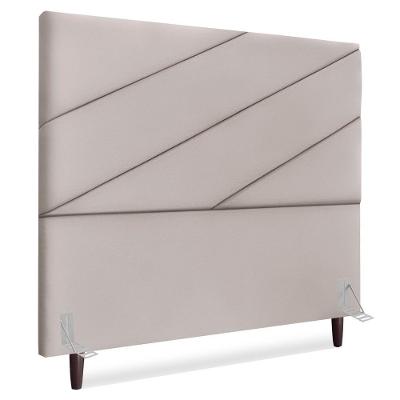 Cabeceira Casal 140 Cm Com Frame Cristal Suede Cinza Claro Artte Cinza Claro