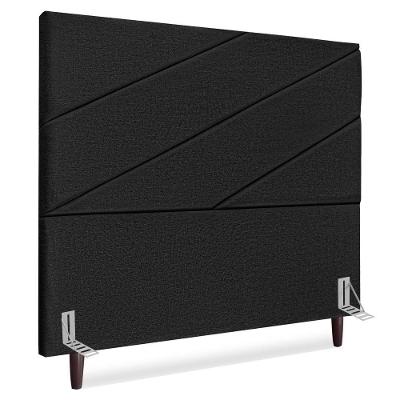 Cabeceira Queen 160 Cm Com Frame Cristal Linho Preto Artte Preto