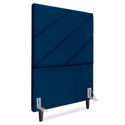Cabeceira Solteiro 90 Cm Com Frame Cristal Suede Azul Marinho Artte Azul Marinho