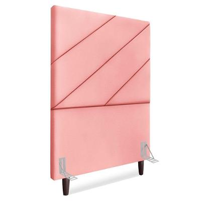 Cabeceira Solteiro 100 Cm Com Frame Cristal Suede Rosa Artte Rosa