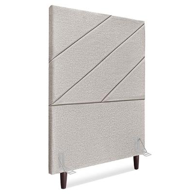 Cabeceira Solteiro 100 Cm Com Frame Cristal Linho Cinza Artte Cinza