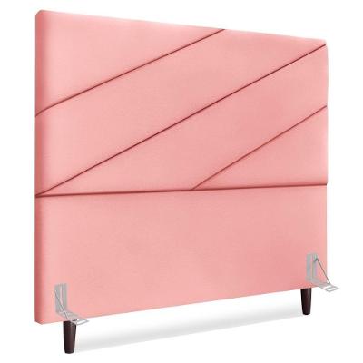 Cabeceira Queen 160 Cm Com Frame Cristal Suede Rosa Artte Rosa