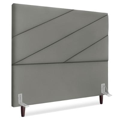 Cabeceira Queen 160 Cm Com Frame Cristal Suede Cinza Artte Cinza