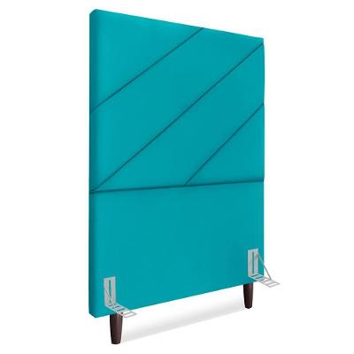 Cabeceira Solteiro 100 Cm Com Frame Cristal Suede Azul Turquesa Artte Azul Turquesa