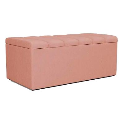 Recamier Calcadeira Bau 90 Cm Dalia Linho Rose Artte Rose