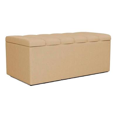 Recamier Calcadeira Bau 100 Cm Dalia Linho Bege Escuro Artte Bege Escuro