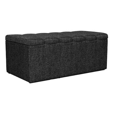 Recamier Calcadeira Bau 90 Cm Dalia Linho Chumbo Artte Chumbo