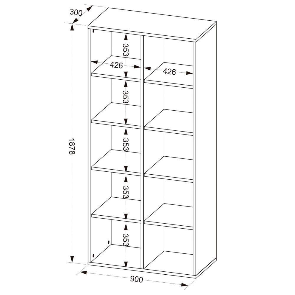 Estante Multiuso Com 10 Nichos Clean A02 187X90 Preto - 2