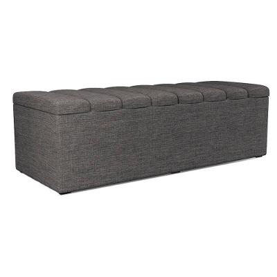 Recamier Calcadeira Bau 140 Cm Dalia Linho Cinza Escuro Artte Cinza Escuro