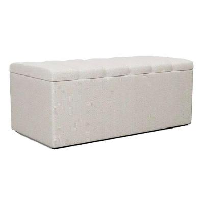 Recamier Calcadeira Bau 90 Cm Dalia Linho Champagne Artte Champagne