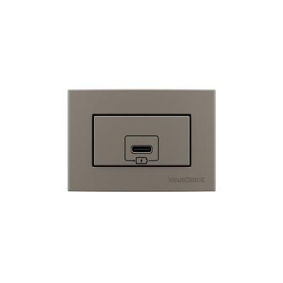 Placa Para Móveis 65x45 E Tomada Carregador Usb-c Margirius Sleek Colors 2a 10w Argila Argila