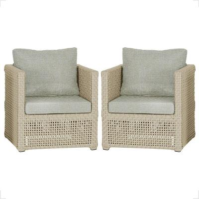 2 Poltronas Madri Alumínio Corda Náutica Estofado 3 Trama Rami