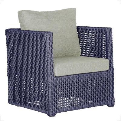 1 Poltrona Madri Alumínio Corda Náutica Estofado 3 Trama Azul