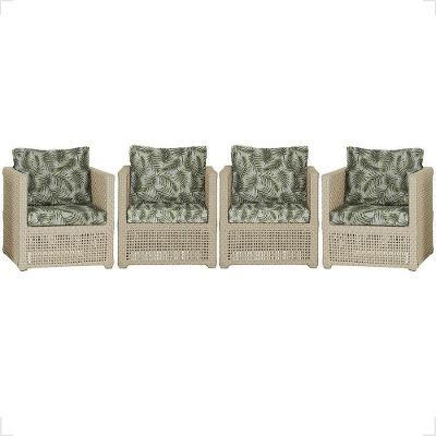 4 Poltronas Madri Alumínio Corda Náutica Estofado 5 Trama Rami