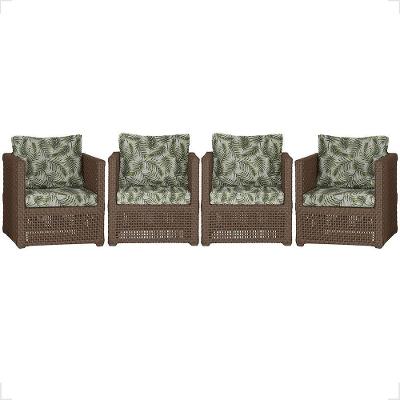 4 Poltronas Madri Alumínio Corda Náutica Estofado 5 Trama Marrom