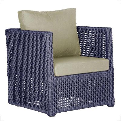 1 Poltrona Madri Alumínio Corda Náutica Estofado 7 Trama Azul