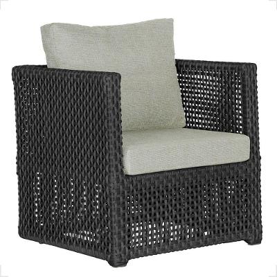 1 Poltrona Madri Alumínio Corda Náutica Estofado 3 Trama Preto