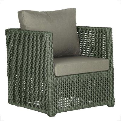 1 Poltrona Madri Alumínio Corda Náutica Estofado 8 Trama Verde