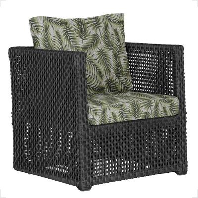 1 Poltrona Madri Alumínio Corda Náutica Estofado 5 Trama Preto