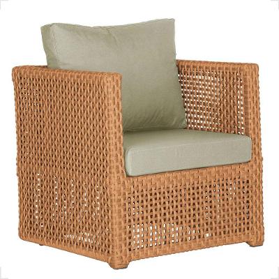 1 Poltrona Madri Alumínio Corda Náutica Estofado 7 Trama Terra Cota