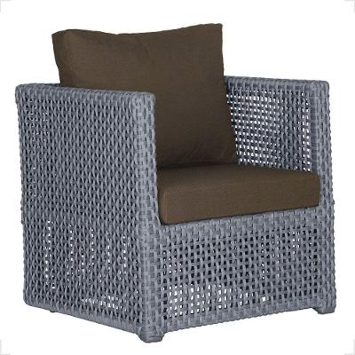 1 Poltrona Madri Alumínio Corda Náutica Estofado 9 Trama Prata