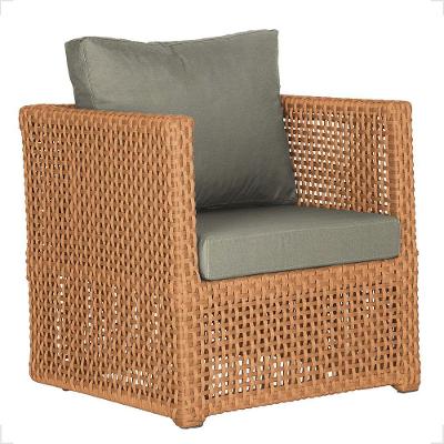 1 Poltrona Madri Alumínio Corda Náutica Estofado 8 Trama Terra Cota