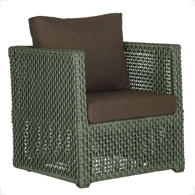 1 Poltrona Madri Alumínio Corda Náutica Estofado 9 Trama Verde