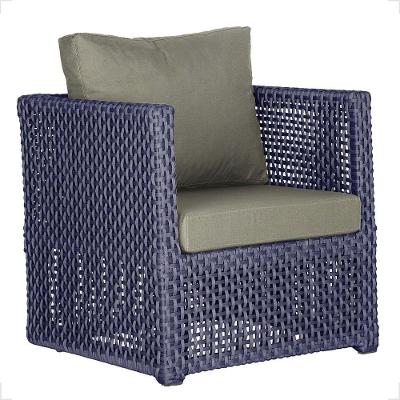 1 Poltrona Madri Alumínio Corda Náutica Estofado 8 Trama Azul