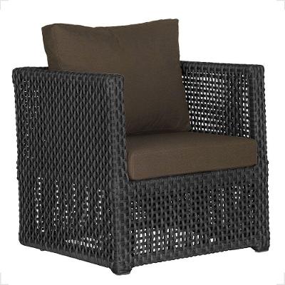 1 Poltrona Madri Alumínio Corda Náutica Estofado 9 Trama Preto