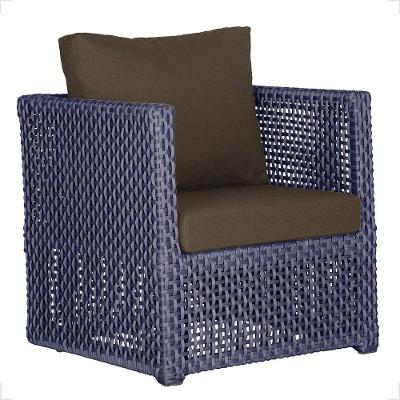 1 Poltrona Madri Alumínio Corda Náutica Estofado 9 Trama Azul