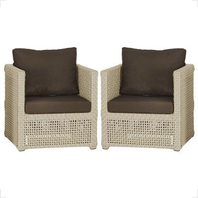 2 Poltronas Madri Alumínio Corda Náutica Estofado 9 Trama Rami