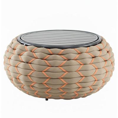 Mesa Munique Tampo Ripado Tricô Náutico Alumínio área Jardim Rami