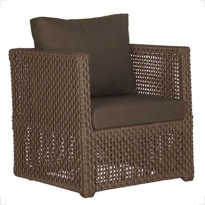 1 Poltrona Madri Alumínio Corda Náutica Estofado 9 Trama Marrom