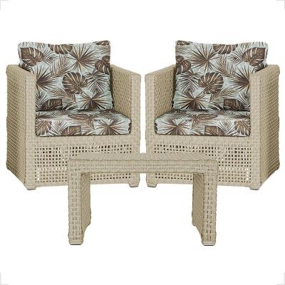 Mesa E 2 Poltronas Madri Corda Náutica Estofado 6 Trama Rami