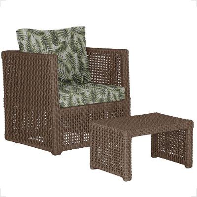 Mesa E 1 Poltrona Madri Corda Náutica Estofado 5 Trama Marrom