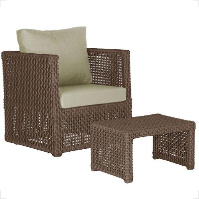 Mesa E 1 Poltrona Madri Corda Náutica Estofado 7 Trama Marrom