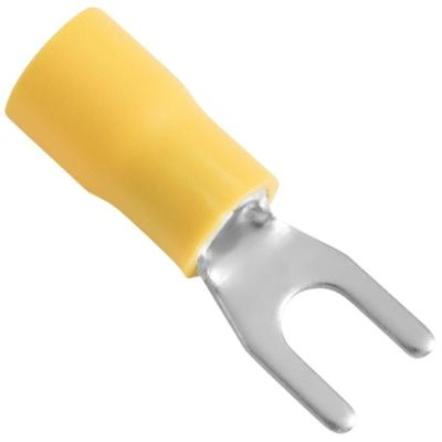 Terminais De Conexão Forquilha Tramontina Cobre Estanhado Nylon 6 Mm² X 8,3 Mm X M4 Amarelo 25 Peças Tramontina