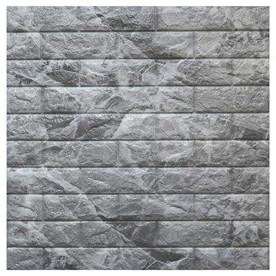 Placa Tijolinho 3d Cinza Auto Adesiva – Revestimento Decorativo Em Espuma 77×70cm Para Renovação