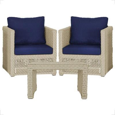 Mesa E 2 Poltronas Madri Corda Náutica Estofado 10 Trama Rami