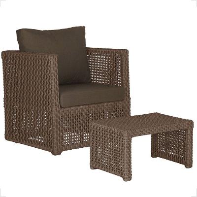 Mesa E 1 Poltrona Madri Corda Náutica Estofado 9 Trama Marrom