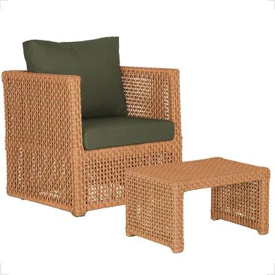 Mesa E 1 Poltrona Madri Corda Náutica Estofado 13 Trama Terra Cota