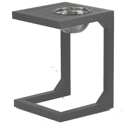 Mesa De Centro Com Balde Tampo Trama Original Cinza