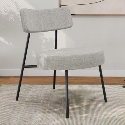 Poltrona Decorativa Sala De Estar Kobe Estofada Com Encosto Linho Cinza - Desk Design Cor Cinza