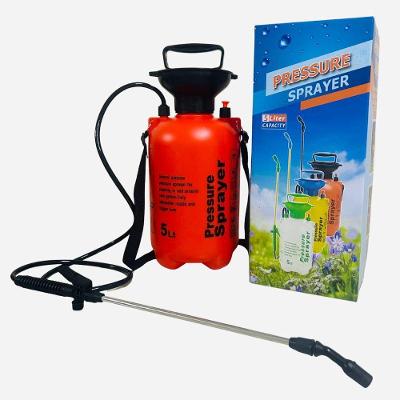 Pulverizador Manual 5 Litros Com Mangueira E Bomba Laranja