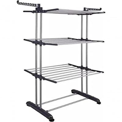 Multi Varal De Chão Dobrável 3 Andares Com Cabideiro