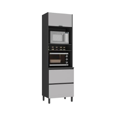 Paneleiro Itatiaia Lumina 70cm Em Madeira Grafite-fendi Com Espaço Para Forno